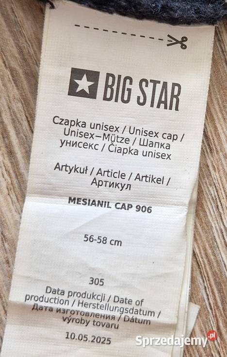 czapka big star czarna zimowa r 5658 i czarna 4F Kraków