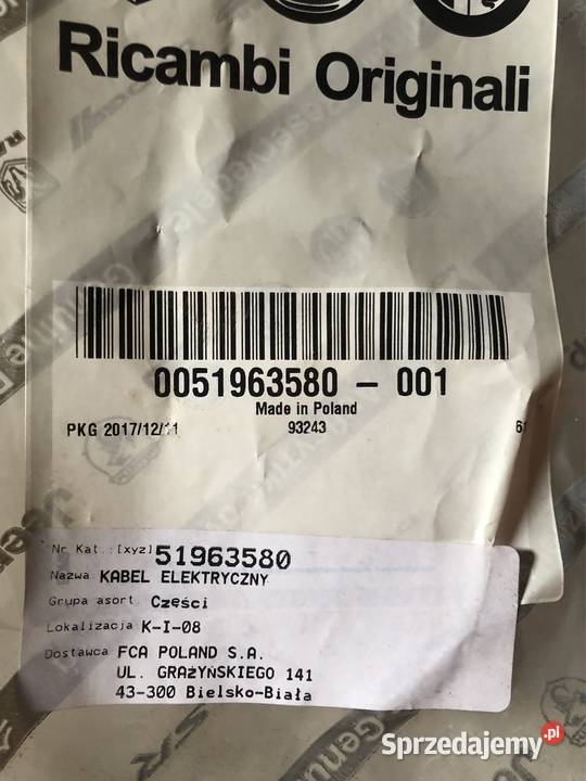 PRZEWÓD AKUMULATORA KLEMA PLUS FIAT 500 śląskie Kozy