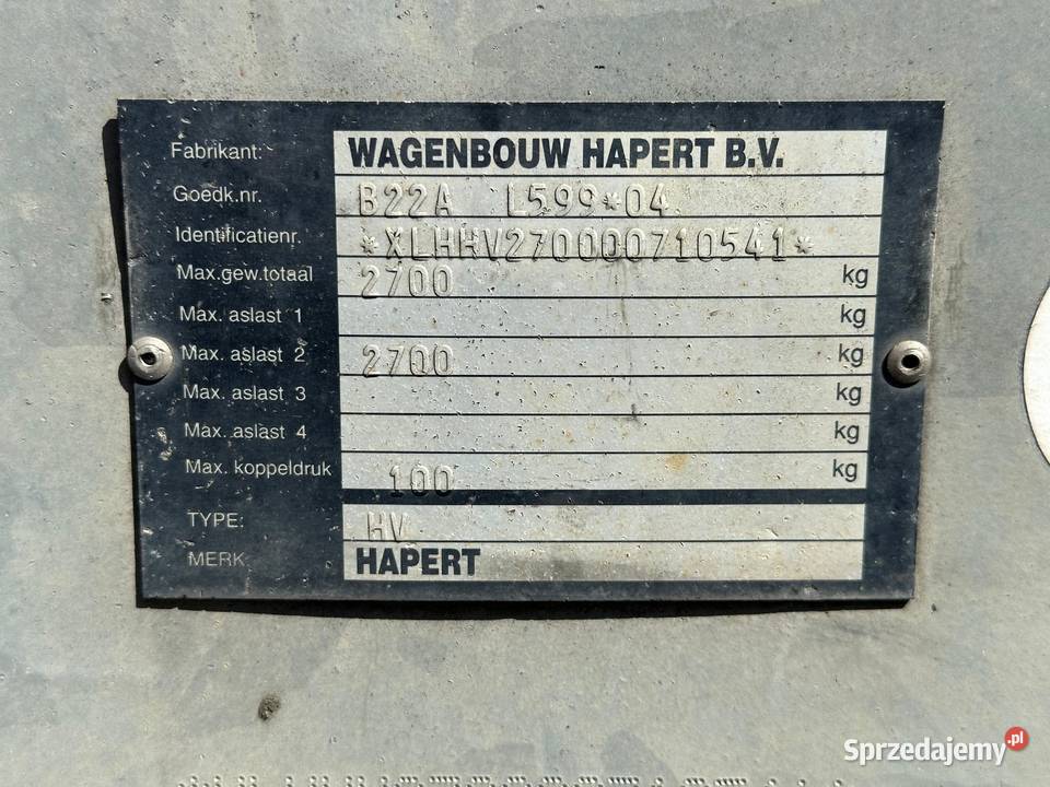 Przyczepka Laweta do Minikoparki HAPERT BV 2700 Złoczew