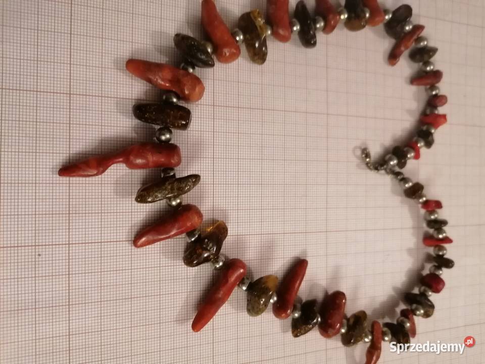 Naszyjnik bursztyn koral korale Białystok