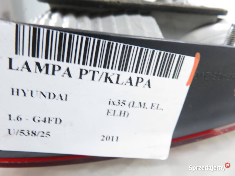 LAMPA PRAWA TYLNA KLAPA HYUNDAI ix35 924062Y0 osobowe sprzedam