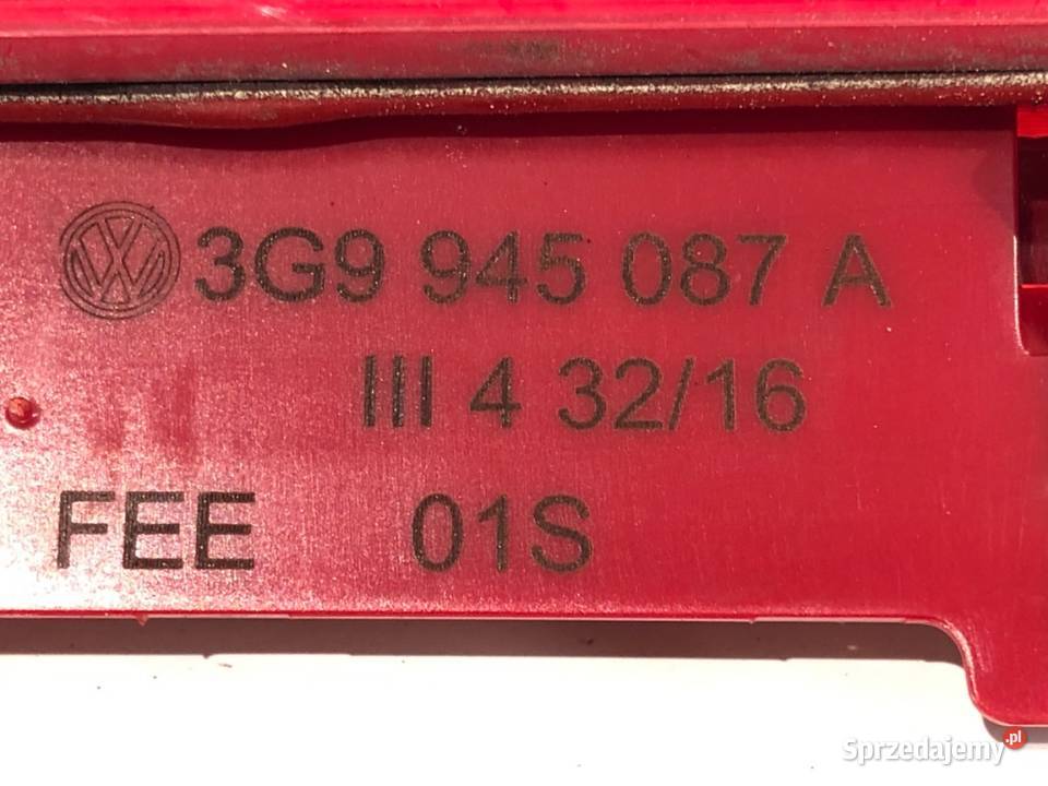 LAMPA STOP VW PASSAT B8 3G9945087A Kombi ŚWIATŁO osobowe