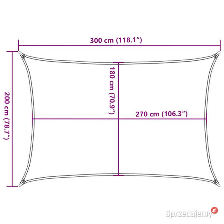 Żagiel przeciwsłoneczny 160 gm jasnoszary 2x3 m Warszawa