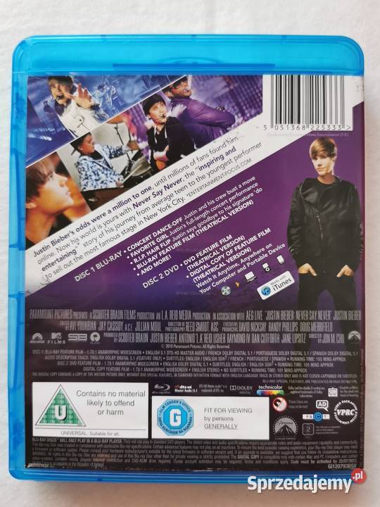 Justin Bieber Never Say Never Bluray DVD En 2011