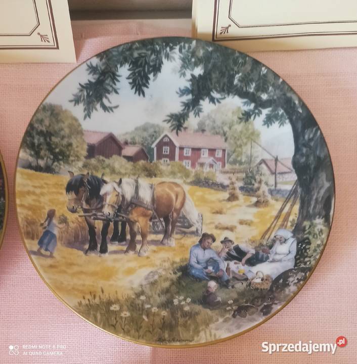 Talerz Życie na farmie Wg obrazów Bjrna Gidstama Porcelana i szkło pomorskie Gdańsk