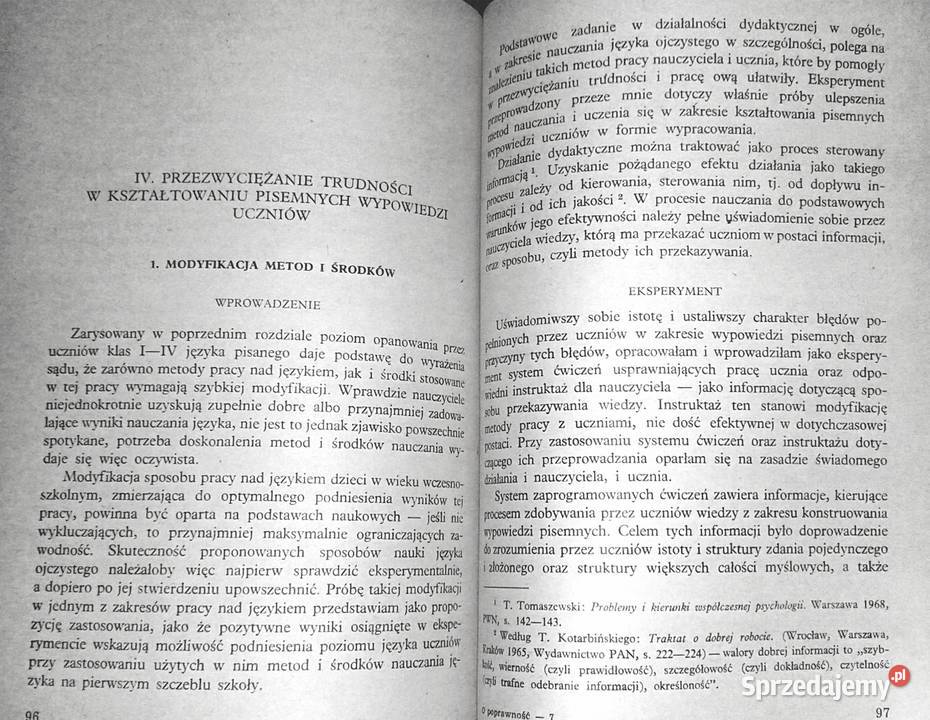 O poprawności pisemnych wypowiedzi uczniów klas sprzedam