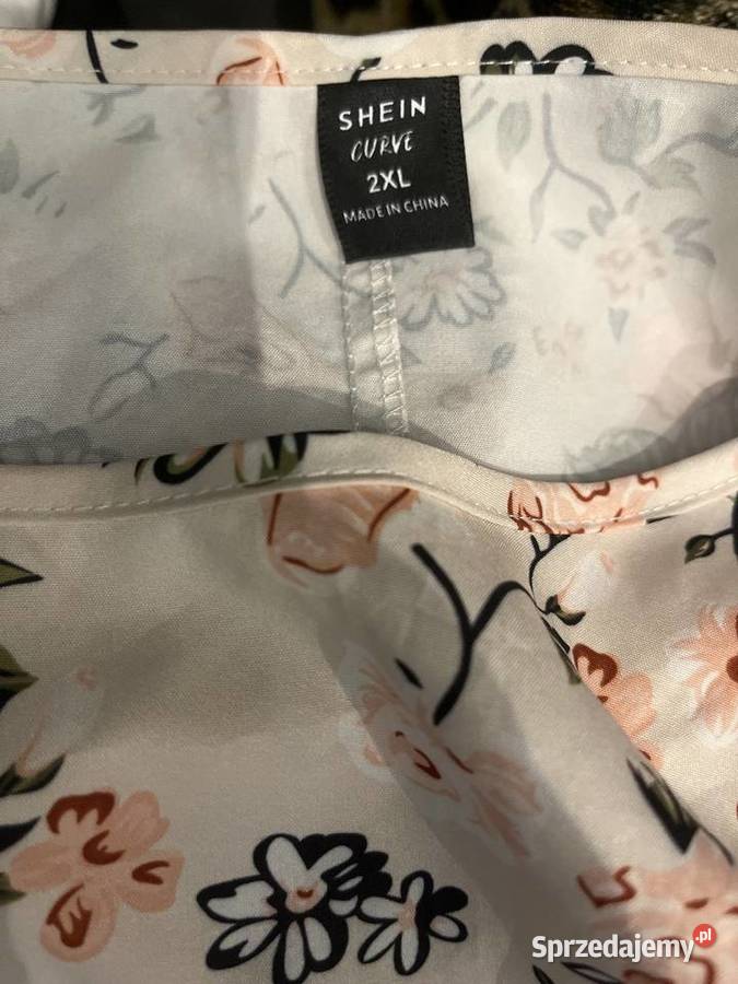 Shein Curve sukienka modny wzór kwiaty floral biały Choszczno sprzedam