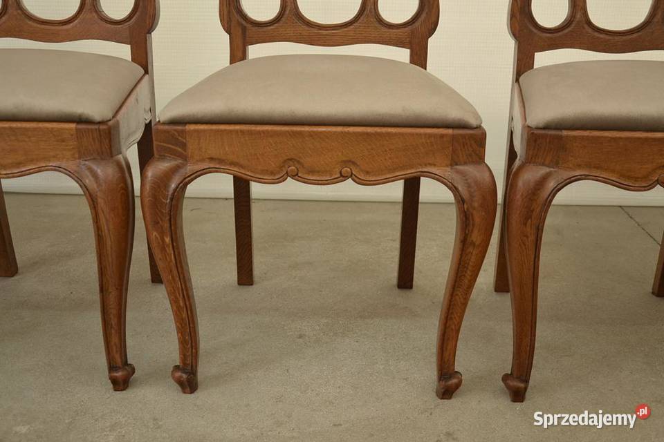 krzesła ludwikowskie komplet 6 krzeseł Poddębice