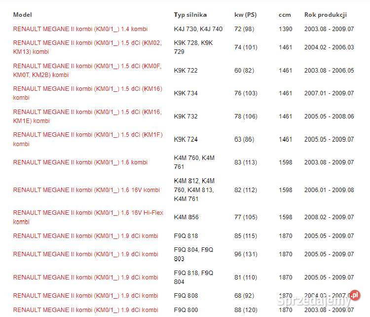 Sprężyny zawieszenia JAMEX 592943 TYŁ Megane ll