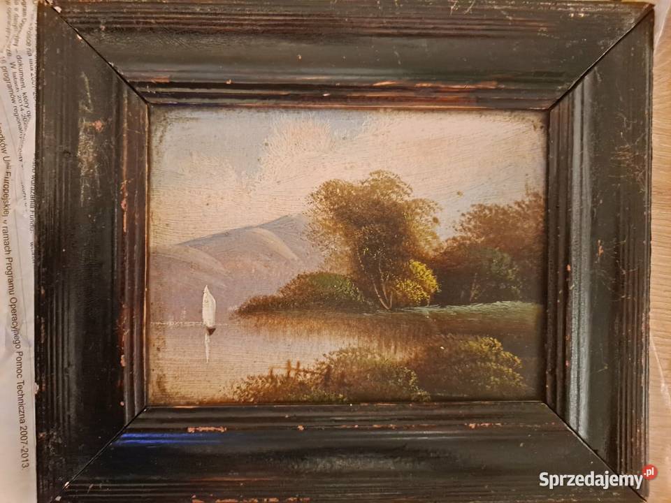 Obraz olej na drewnie XIX wiek w ramie Kraków sprzedam