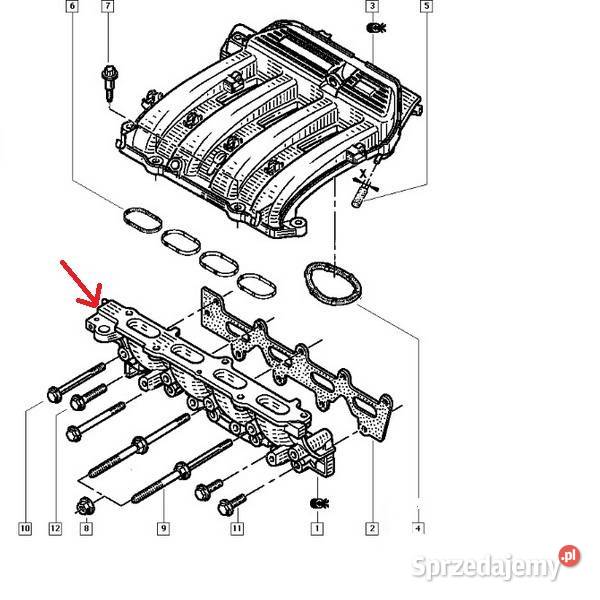 Aluminiowy kolektor ssący Renault 20 16V Zawadzkie