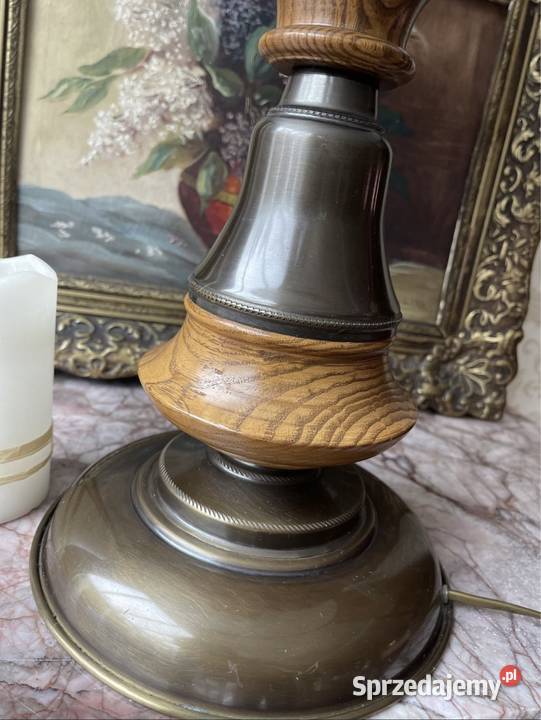 2 ekskluzywne lampy lampa drewno mosiądz sprzedam