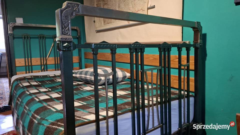 zabytkowe łóżko stalowe secesyjne ozdobne mazowieckie Warszawa