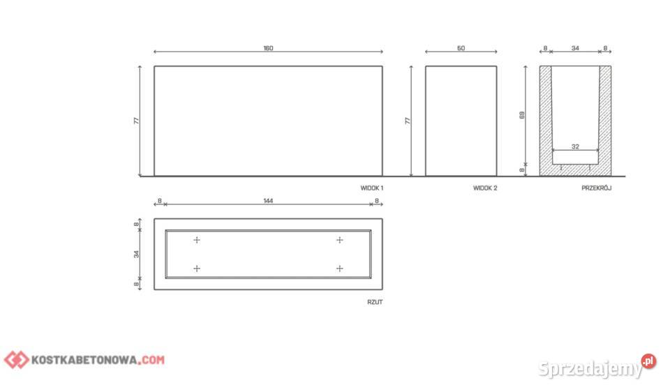 Betonowa Donica Lungo 160 dolnośląskie Wrocław