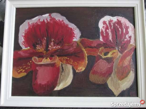 obraz olejny kwiaty storczyki diy sprzedam
