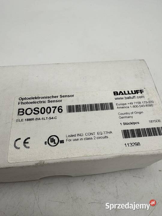Balluff BOS0076 BLE 18MRBA1LTS4C Photoelectric mazowieckie Warszawa sprzedam