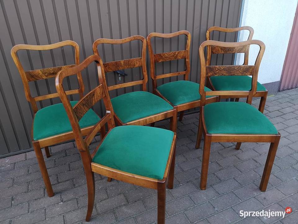 Krzesła ARTDECO Stare Antyk Komplet 6 Sztuk Swarzędz sprzedam