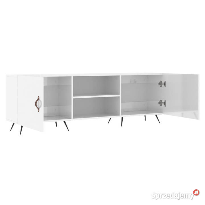 Szafka pod TV wysoki połysk biała 150x30x50