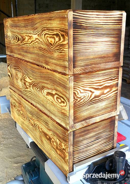 Doniczka drewniana osłonka drewniana opalana Pozostałe Radków