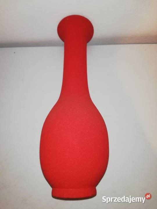 Wazonik czerwony z epoki PRLkolorowe Wazony Warszawa