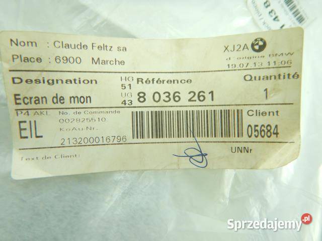 FILAR SŁUPKA BMW 3 E90 ORYGINAŁ Motoryzacja