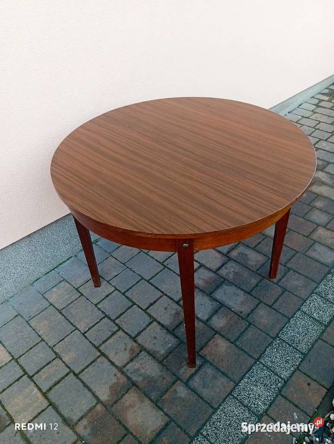 Stół okrągły rozkładany PRL Transport Stoły Myszków