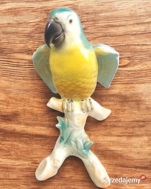 Papuga WG Cortendorf Western Germany Bavaria Porcelana i szkło mazowieckie sprzedam