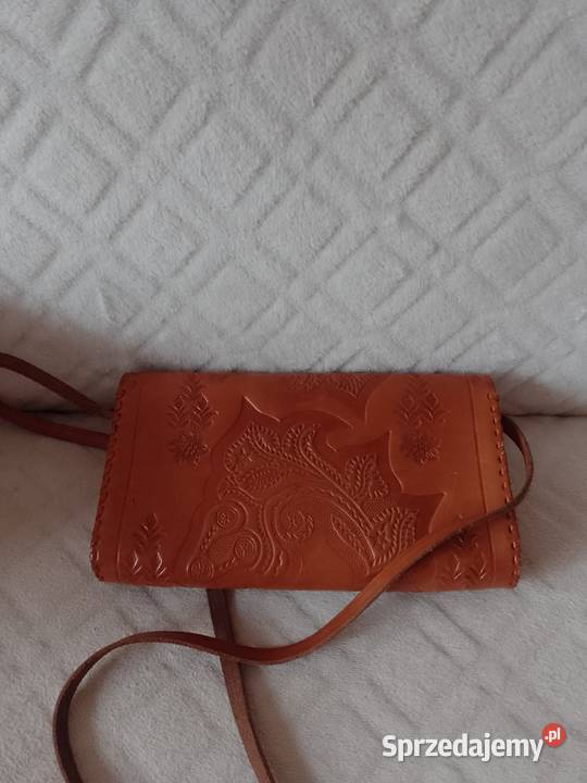 Real Leather Brązowa skórzana torebka z Madrytu Dla kobiet Kraków