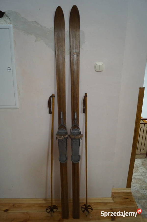 Stare narty jesionowe 200 z kijkami Pruchnik sprzedam
