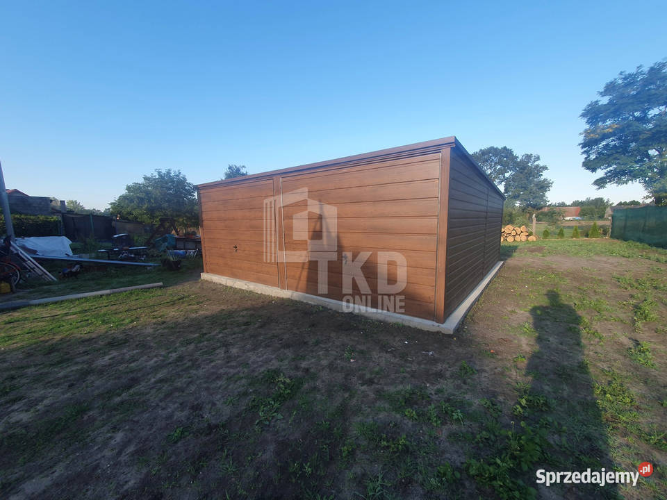 Garaż Blaszany 6x6 2x Brama Jasny orzech TKD99 Białogard sprzedam