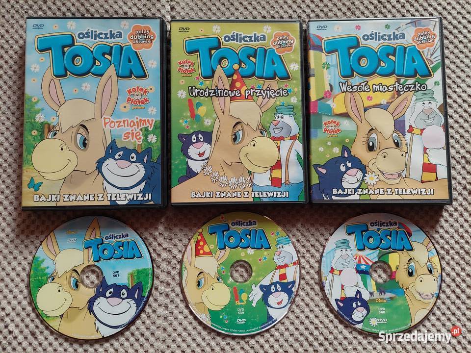 pakiet filmów DVD Ośliczka Tosia 3 części