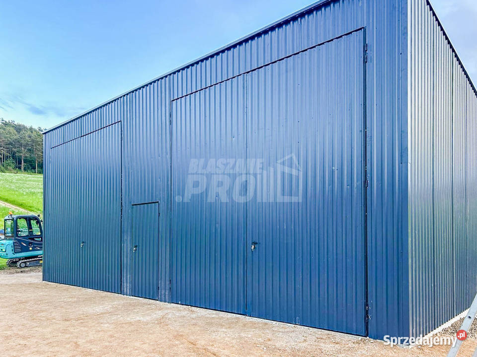 Hala Garaż Blaszany 126m 2x Bramy dwuskrzydłowe Iława