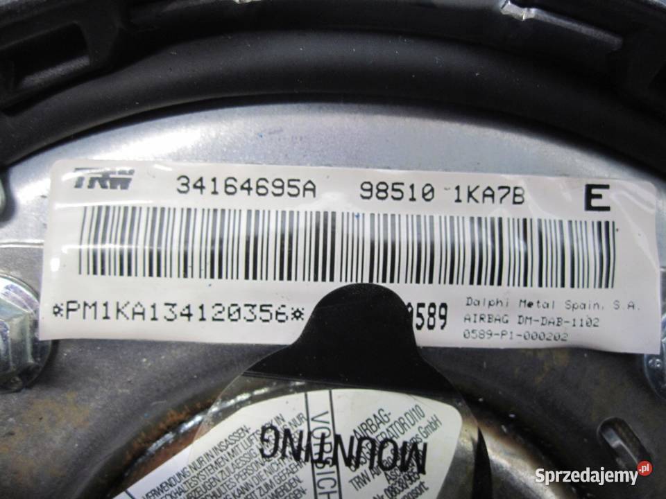 NISSAN JUKE I 13r AIRBAG poduszka kierowcy świętokrzyskie