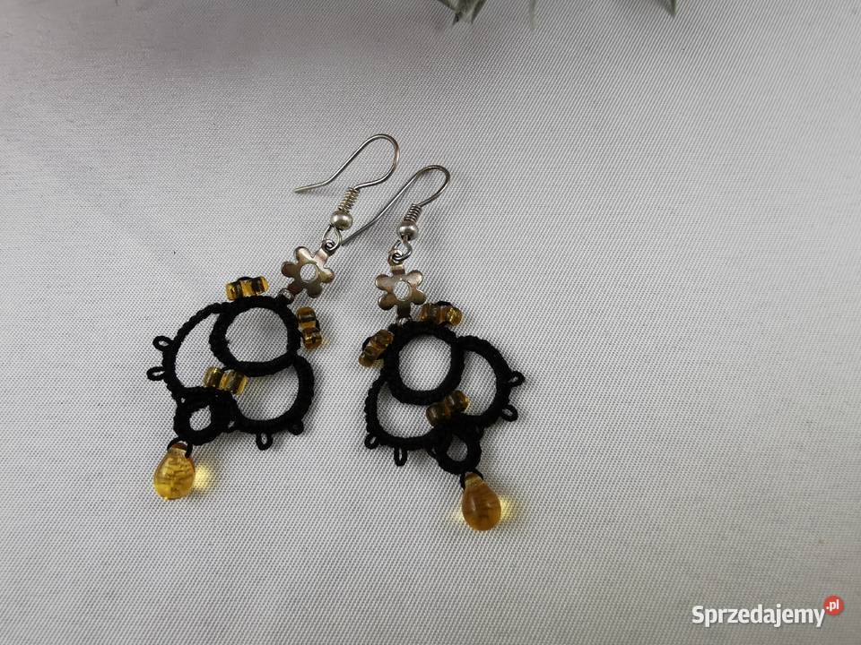 Kolczyki frywolitkowe małopolskie Wiśniowa