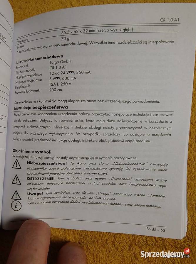 Kamera samochodowa Dashboard Camera CR 10 A1 Swarzędz