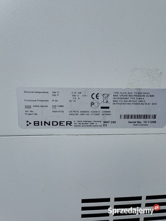 BINDER MKF 240 Komora klimatyczna wielkopolskie