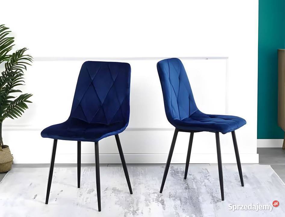 Komplet 4 krzeseł krzesło pikowane welurowe do 41cm Bielsk Podlaski
