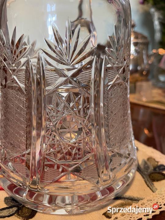 Dzbanel z krysztalu grawerowany 3 pola siatka Jelenia Góra