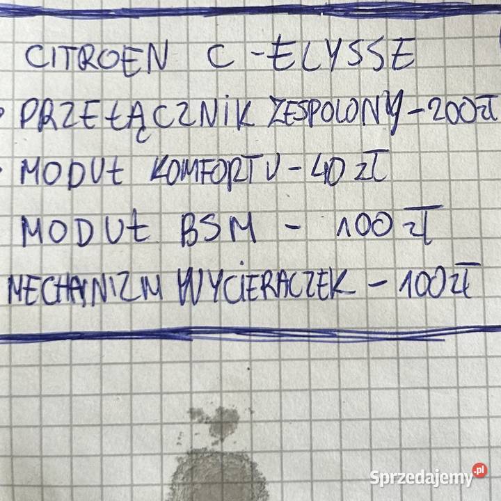 CZĘŚCI CITROEN CELYSEE Części samochodowe podkarpackie Lubaczów