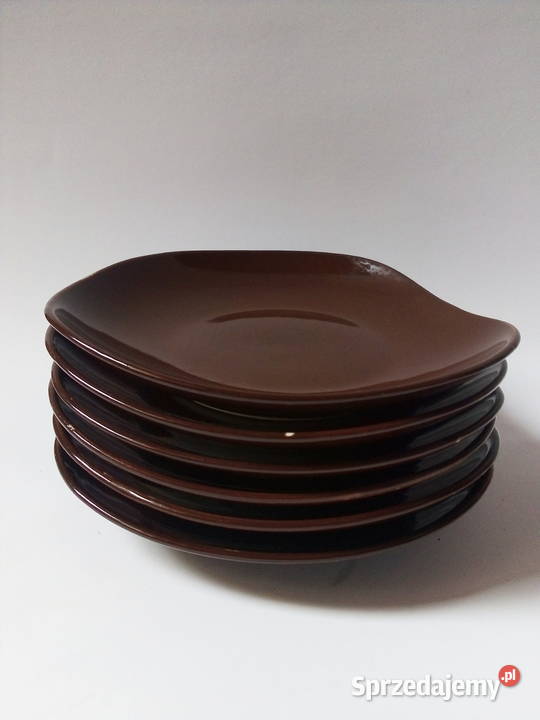 brązowy zestaw talerzy Ryszard Pruszków porcelit Częstochowa sprzedam