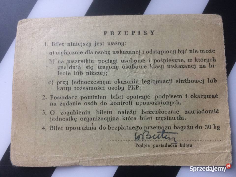 1065 Bilet Bezpłatny Okresowy Imienny PKP Szczecin