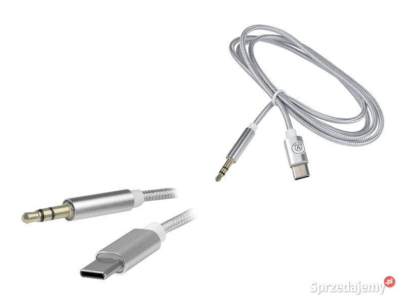 Przejście Wtyk Jack 3,5 st. - wtyk USB Type-C, na kablu