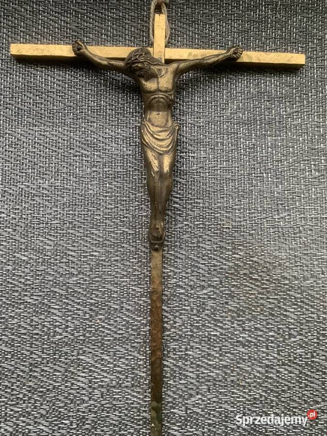 Krzyżyk na ścianę Mosiężny Jezus Łowicz sprzedam