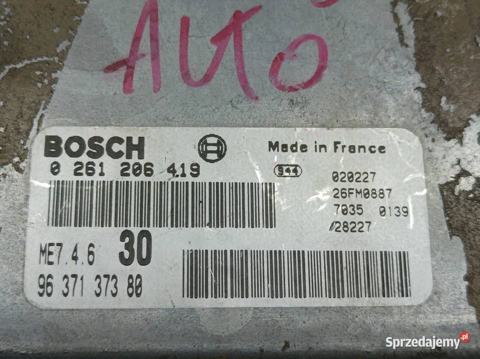 STEROWNIK SILNIKA 0261206419 9637137380 30 V6 B Rok produkcji 2002 Sterowniki