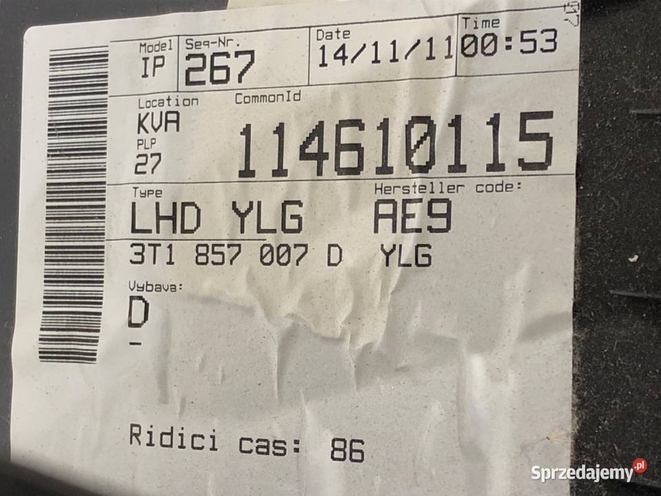 KOKPIT SKODA SUPERB II Kombi 0915 KONSOLA DESKA Deski rozdzielcze, konsole