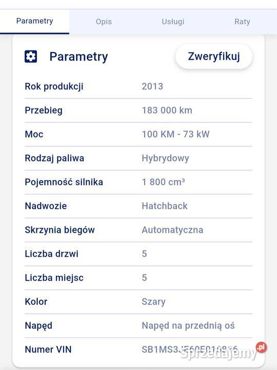 Toyota Auris hybryda 2013 wielkopolskie