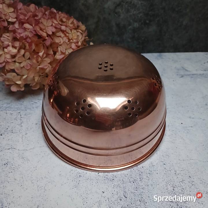 Miedziane sitko durszlak z mosiężną rączką śred Warszawa