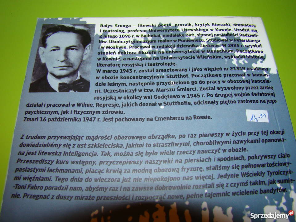 Balys Sruoga Las bogów Proza i poezja Mielec
