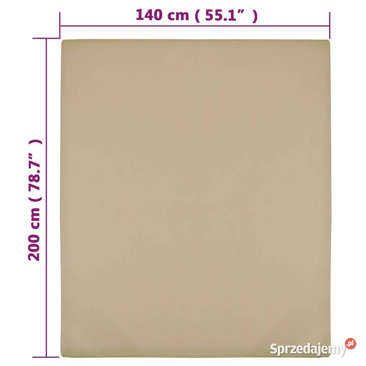 Prześcieradło taupe 140x200 dżersej bawełniany mazowieckie Warszawa