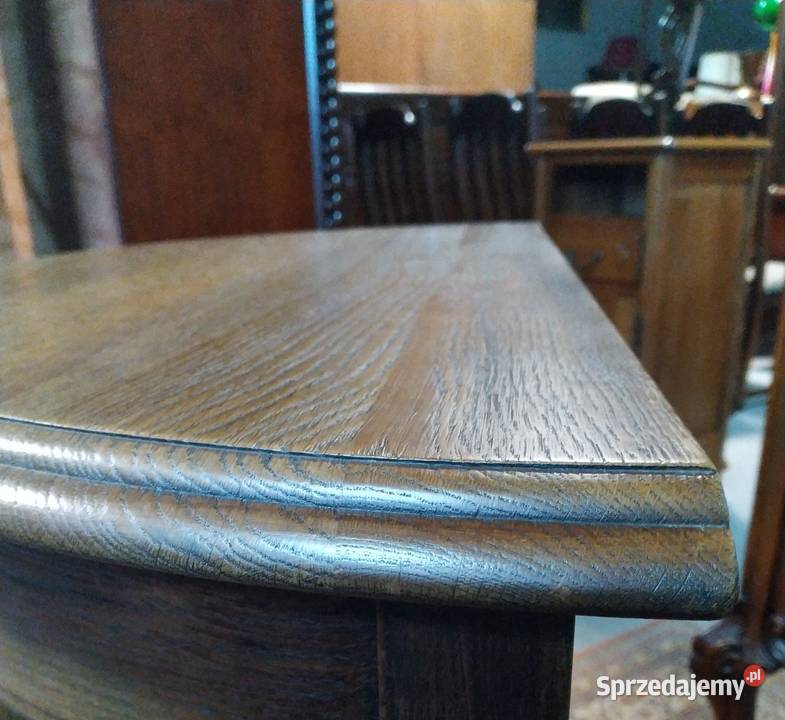 Konsola przyścienna dębowa półokrągła stolik Meble Białystok